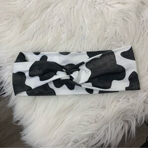 Black and White Cow Print Stretch Headband